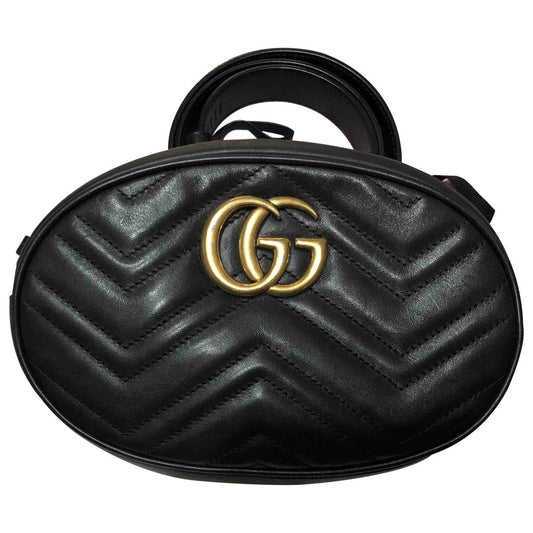 Gucci marmont black leather clutch bag