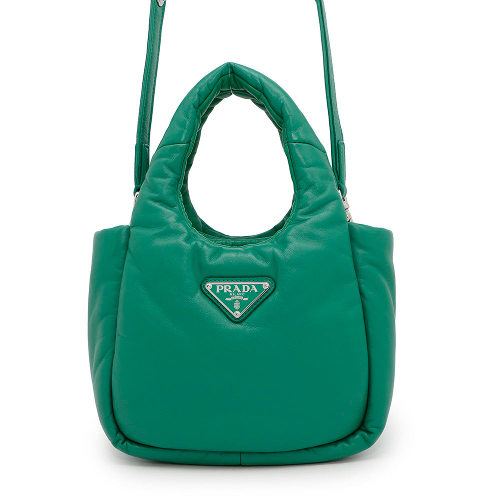 PRADA ?Logo 2WAY Mini Handbag Green1BA359 Soft Nappa Leather