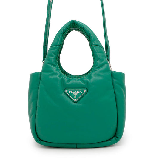 PRADA ?Logo 2WAY Mini Handbag Green1BA359 Soft Nappa Leather