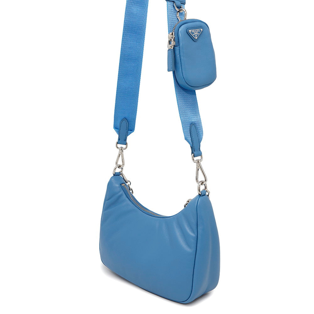 PRADA Re-Edition2005 Shoulder Bag Light Blue1BH204 Leather