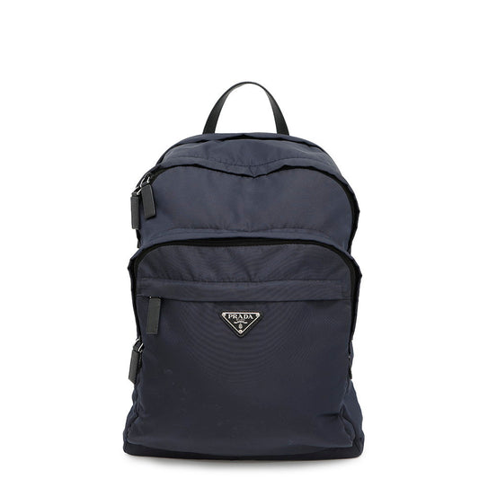 PRADA ?Re-Nylon xSaffiano Leather Backpack Navy2VZ048 Nylon