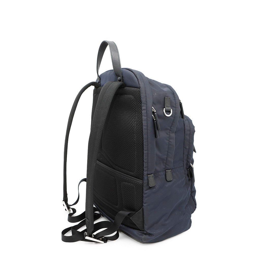 PRADA ?Re-Nylon xSaffiano Leather Backpack Navy2VZ048 Nylon