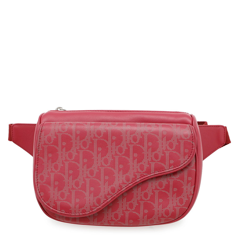 Dior ?Galaxy Saddle Crossbody Bag Red Leather
