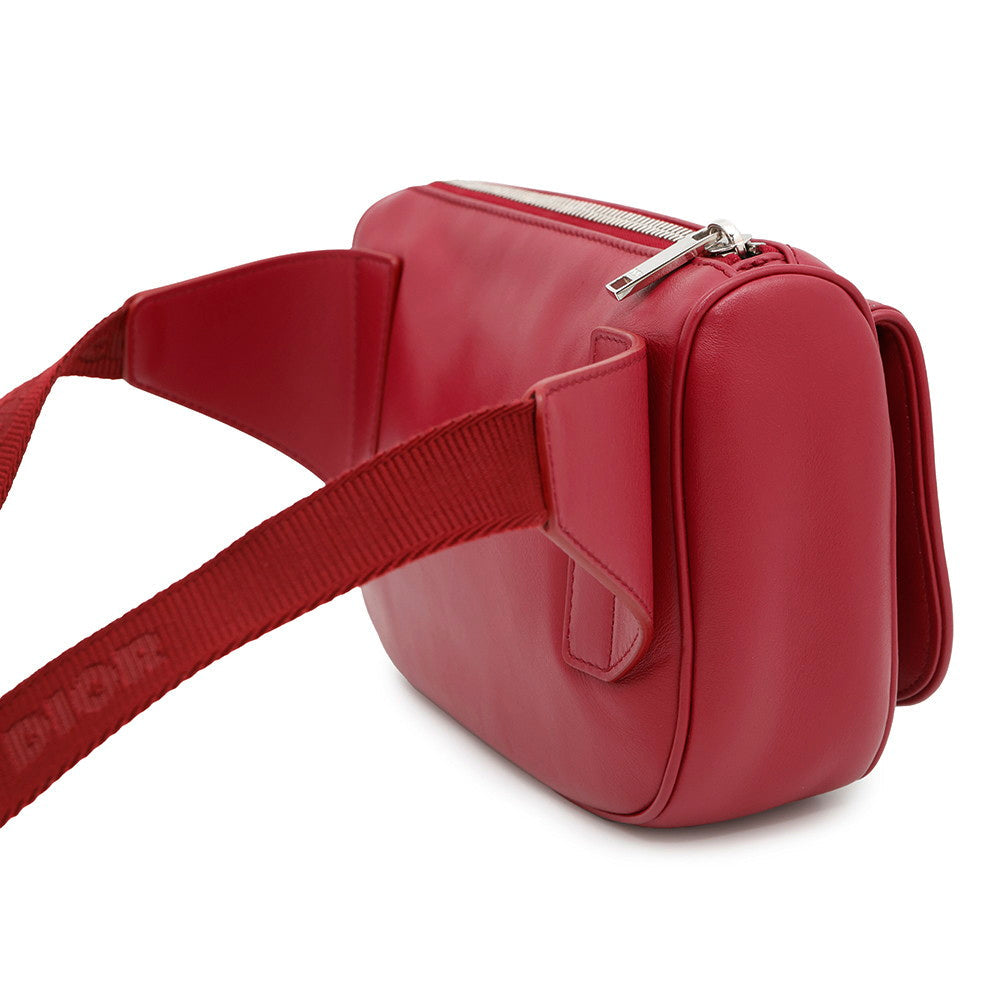 Dior ?Galaxy Saddle Crossbody Bag Red Leather