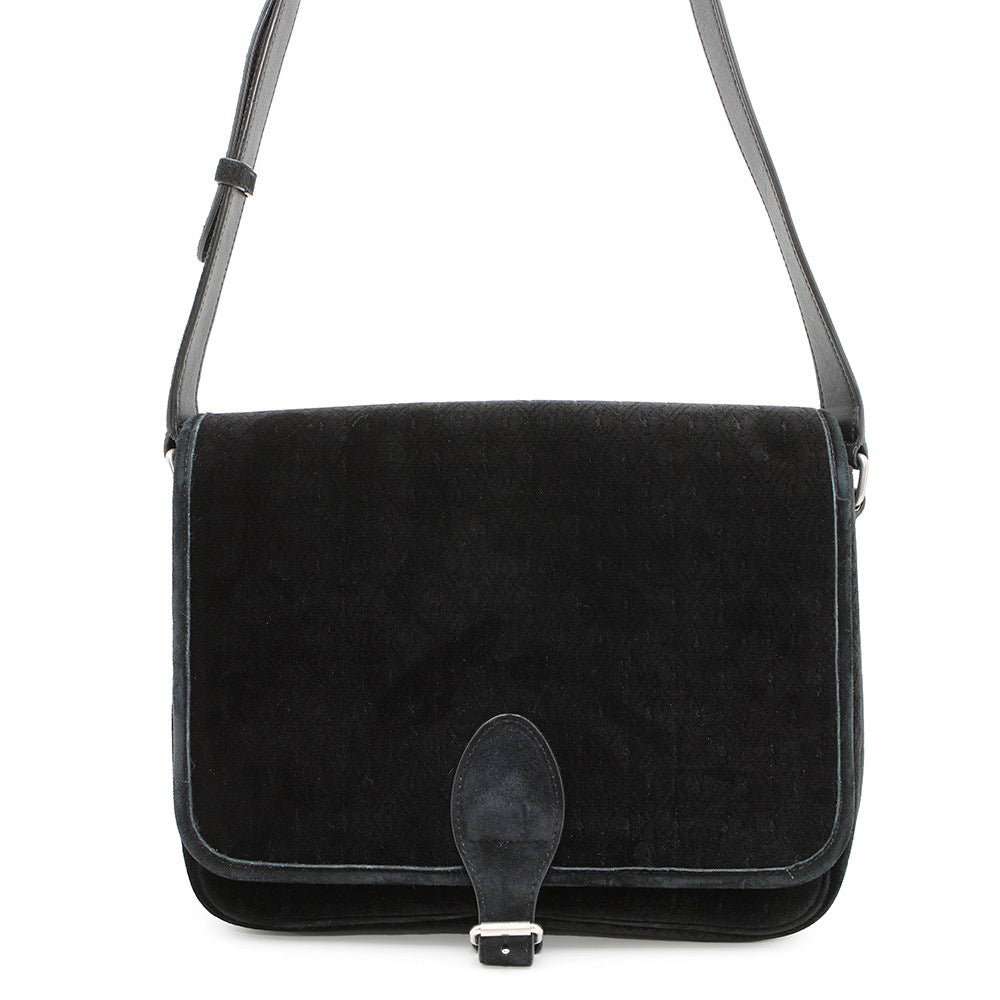SAINT LAURENT PARIS ?Logo messenger bag Black688253 Velvet Leather