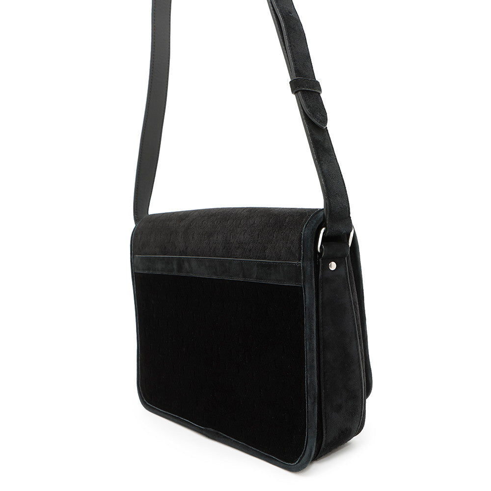 SAINT LAURENT PARIS ?Logo messenger bag Black688253 Velvet Leather