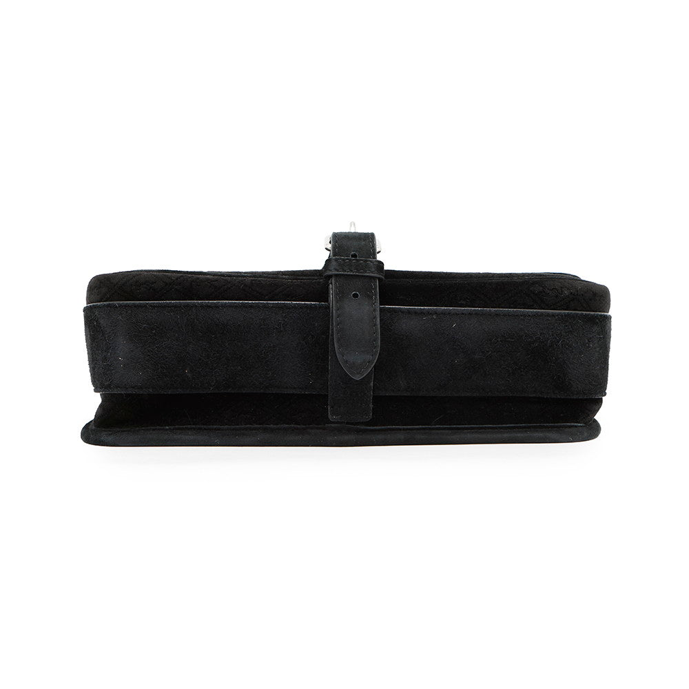 SAINT LAURENT PARIS ?Logo messenger bag Black688253 Velvet Leather