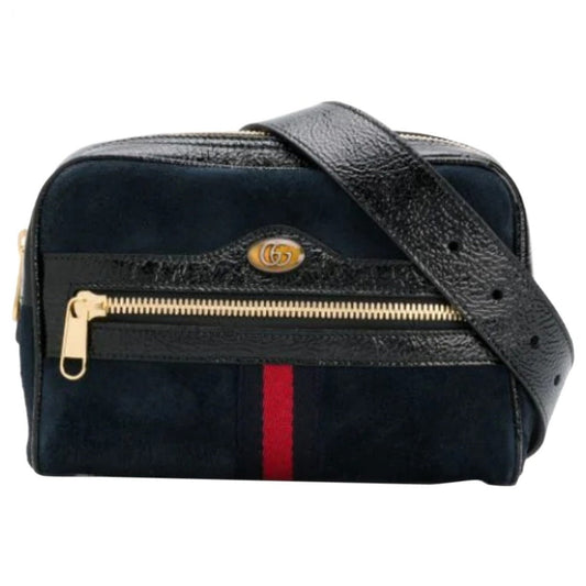 Gucci ophidia blue suede clutch bag