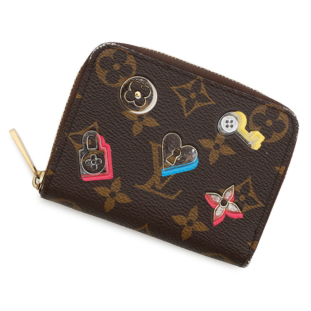 LOUIS VUITTON Zippy Coin Purse PinkM64118 Monogram / Love Padlock