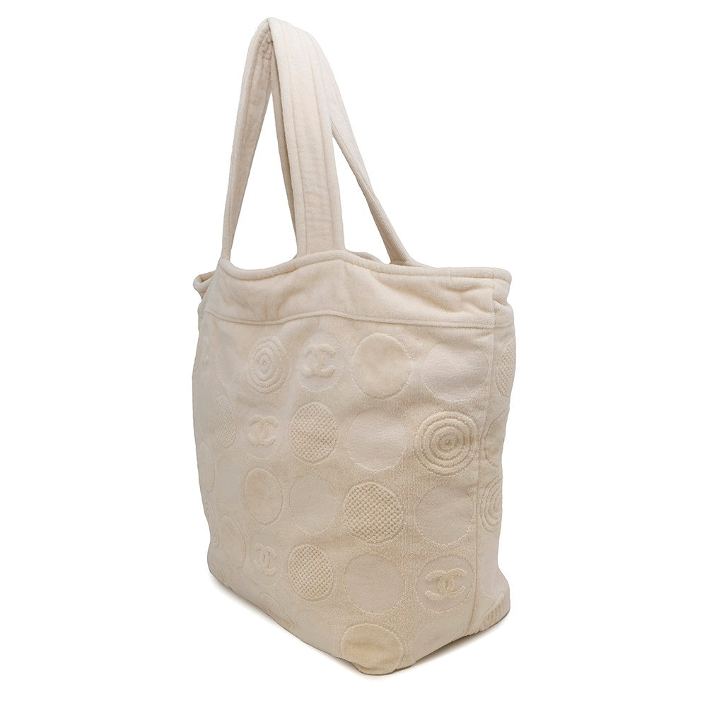 CHANEL Beach bag Ivory Cotton100%