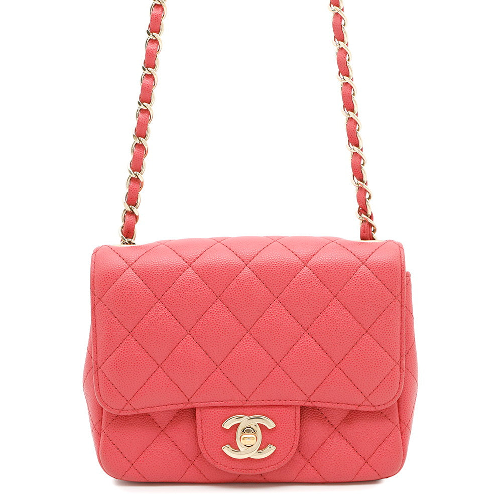 CHANEL Matelasse ChainShoulder Bag PinkA35200 Caviar Leather Size 18