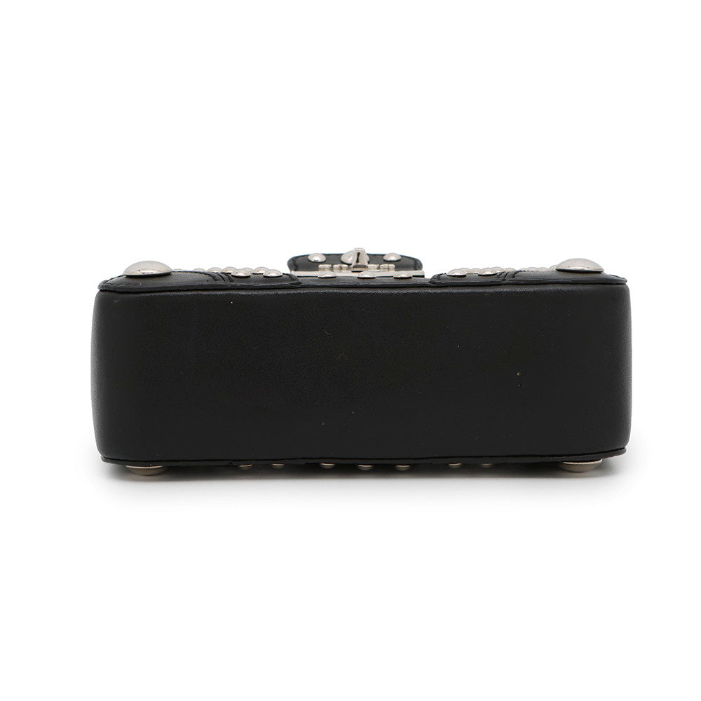 PRADA ?Studded Pouch Black1N1843 Leather