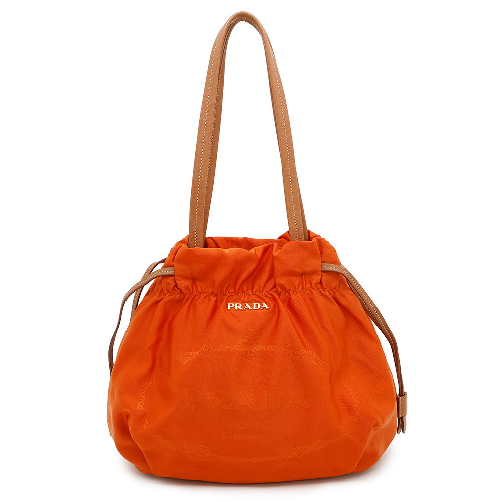 PRADA ?Nylon Handbag OrangeBN1757 Nylon Leather