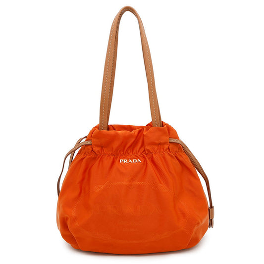 PRADA ?Nylon Handbag OrangeBN1757 Nylon Leather