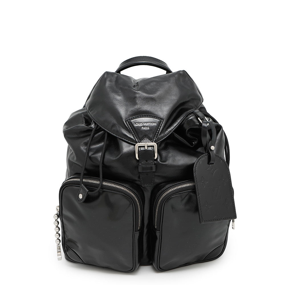 LOUIS VUITTON Montsouris Cargo Backpack BlackM13983 Calf Leather LV Nightgown