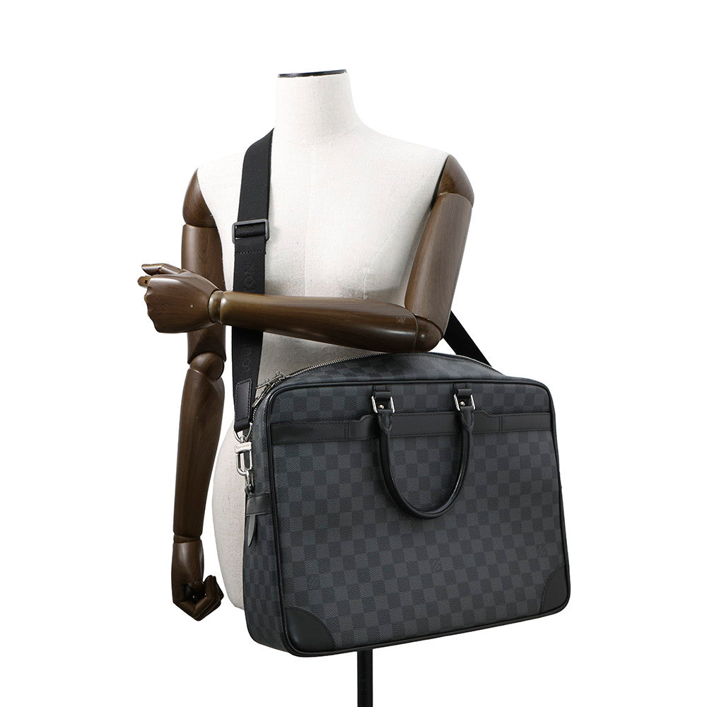LOUIS VUITTON Port Documan Voyajaj NoirN41123 Damier Graphite Size GM