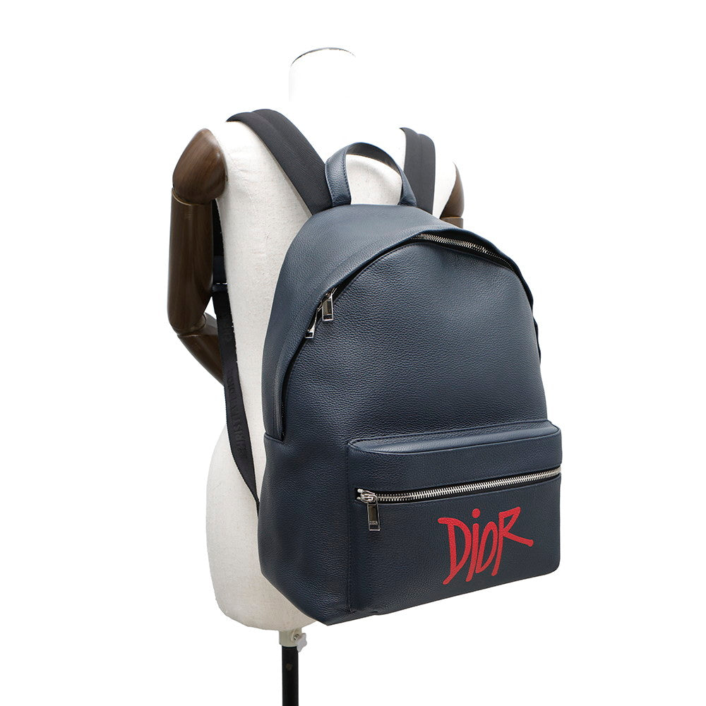 Dior Backpack Stüssy collaboration Navy Leather