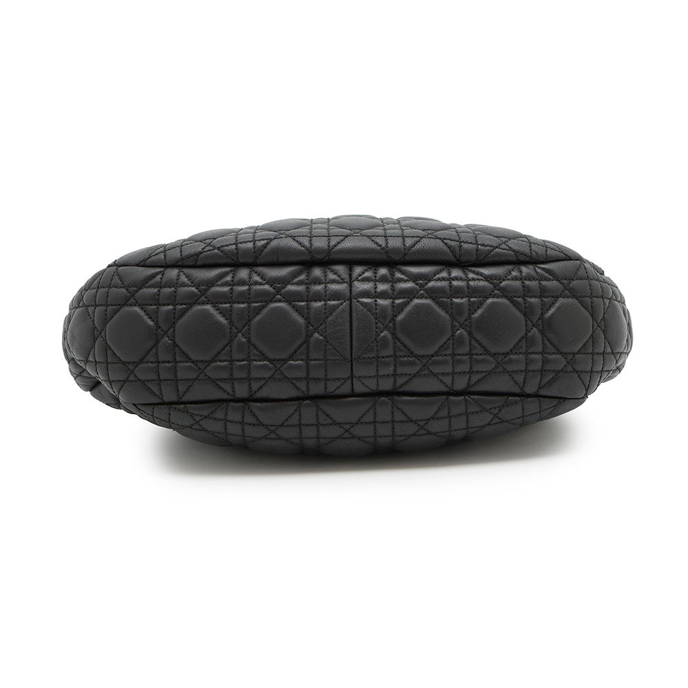 Dior ?Cannage One Shoulder Bag Black Leather