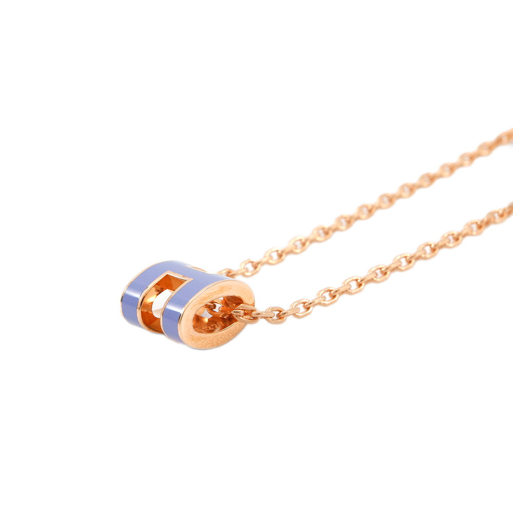 HERMES Pop Ash Necklace Size Mini Purple Lacquer Metal