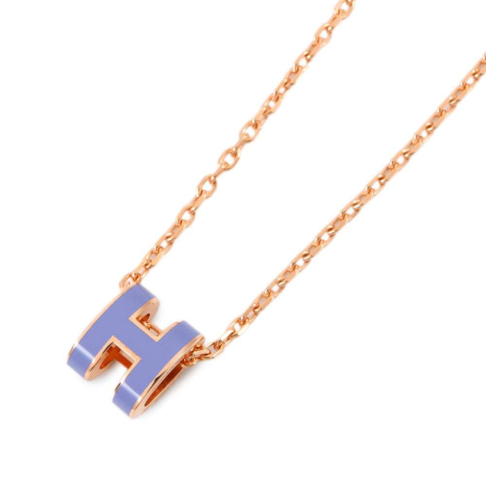 HERMES Pop Ash Necklace Size Mini Purple Lacquer Metal