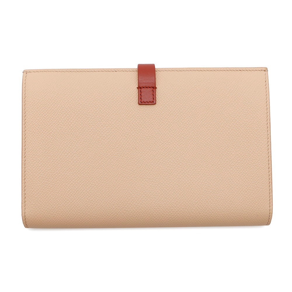 CELINE Multi-function Bifold Wallet Beige/Red104873 Leather
