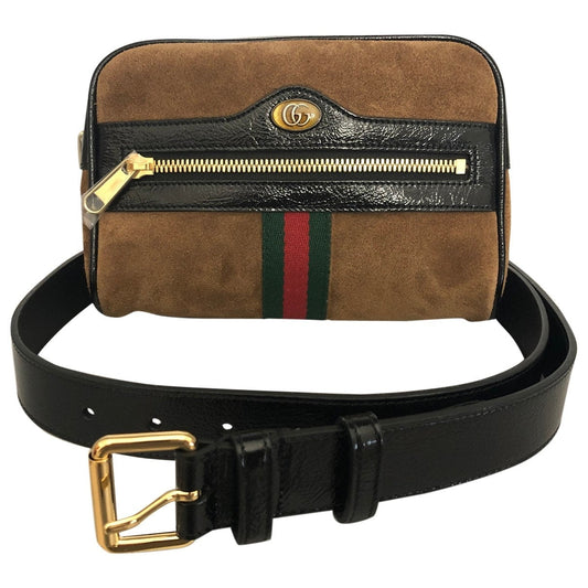 Gucci ophidia brown suede clutch bag