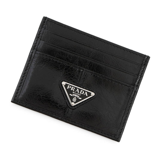 PRADA With logo Card Case Black2MC025 Soft Look Leather