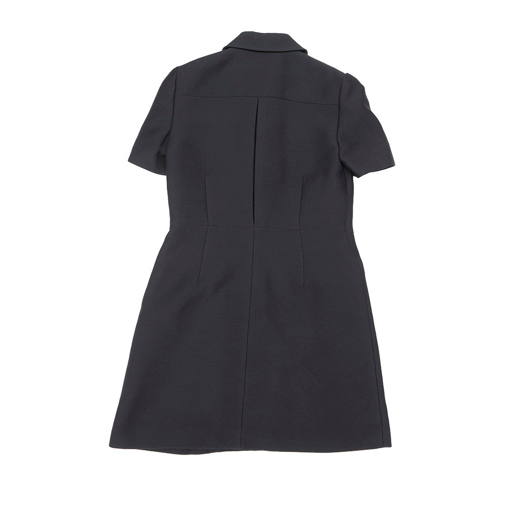 PRADA Tricotine mini dress Size 36 BlackP3O04 Wool 76% Silk24%