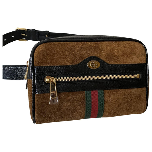 Gucci ophidia brown suede clutch bag