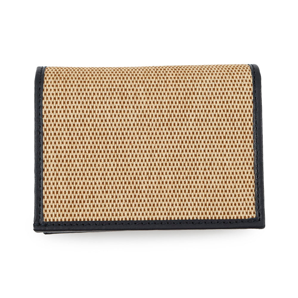GUCCI Horsebit 1955 Compact Wallet Beige/Navy621887 Straw/Leather