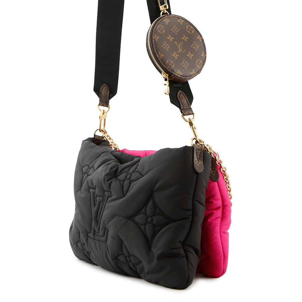 LOUIS VUITTON Maxi Multi-Pochette Accessoires Noir/FuchsiaM58980 Recycled Nylon Monogram