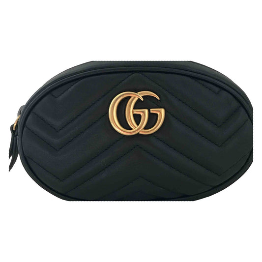 Gucci marmont black leather clutch bag