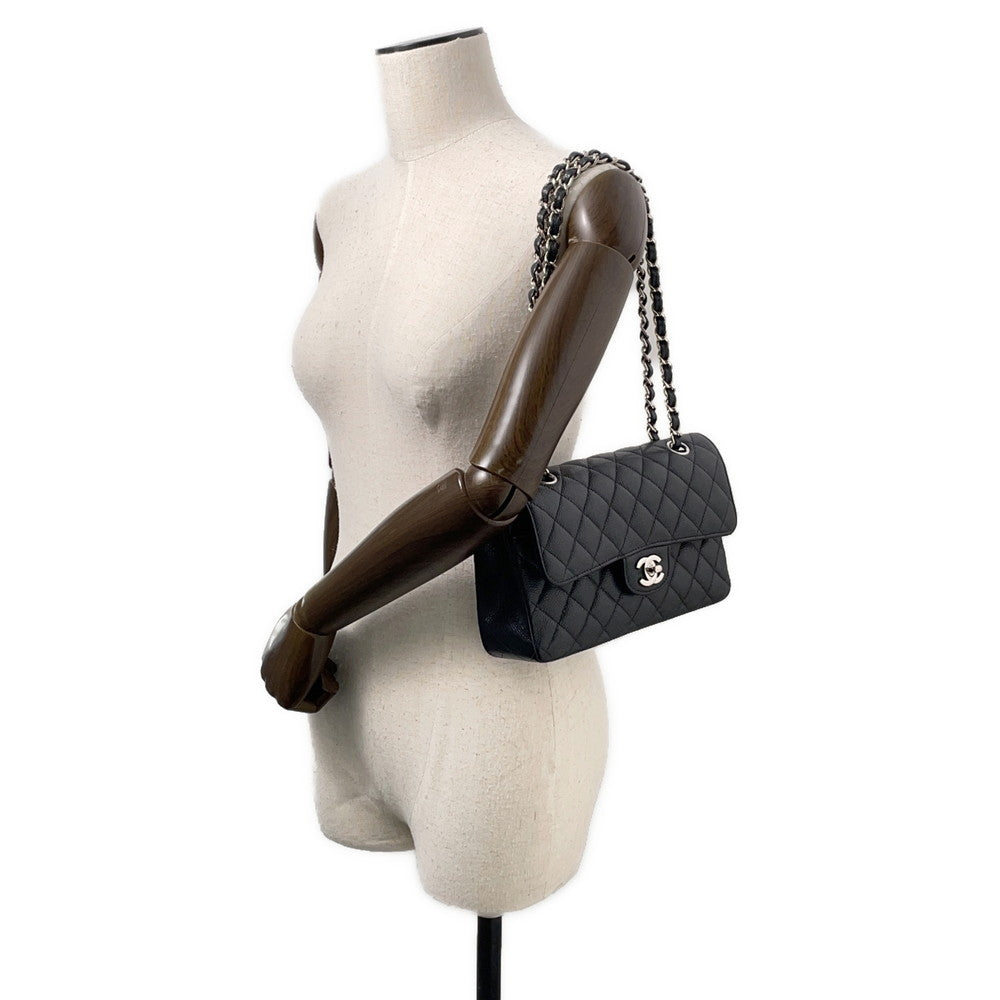 CHANEL Matelasse ChainShoulder Bag BlackA01113 Caviar Leather Size 23