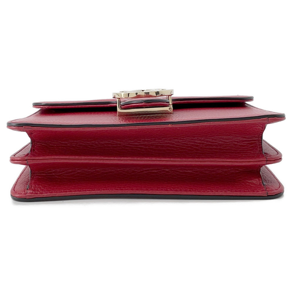GUCCI Interlocking G ChainShoulder Bag Red510304 Leather
