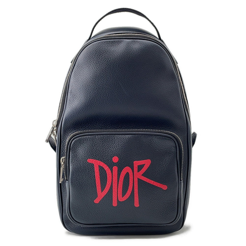 Dior ?Shawn Stüssy Collaboration 2020 Cross Body Bag Navy/Black/Red1ESBO013GDS Leather