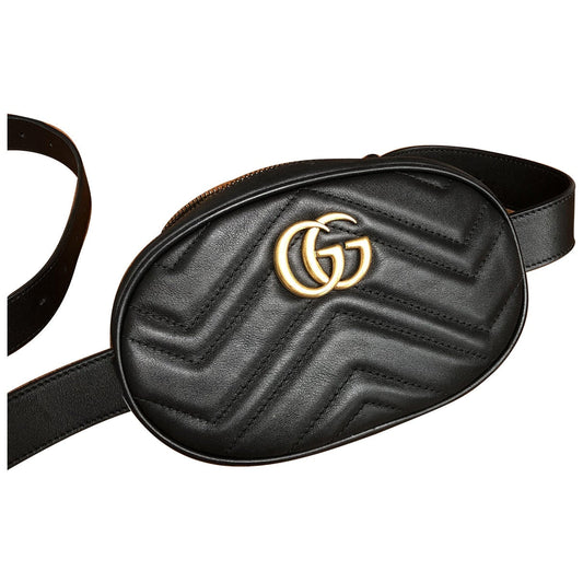 Gucci marmont black leather clutch bag