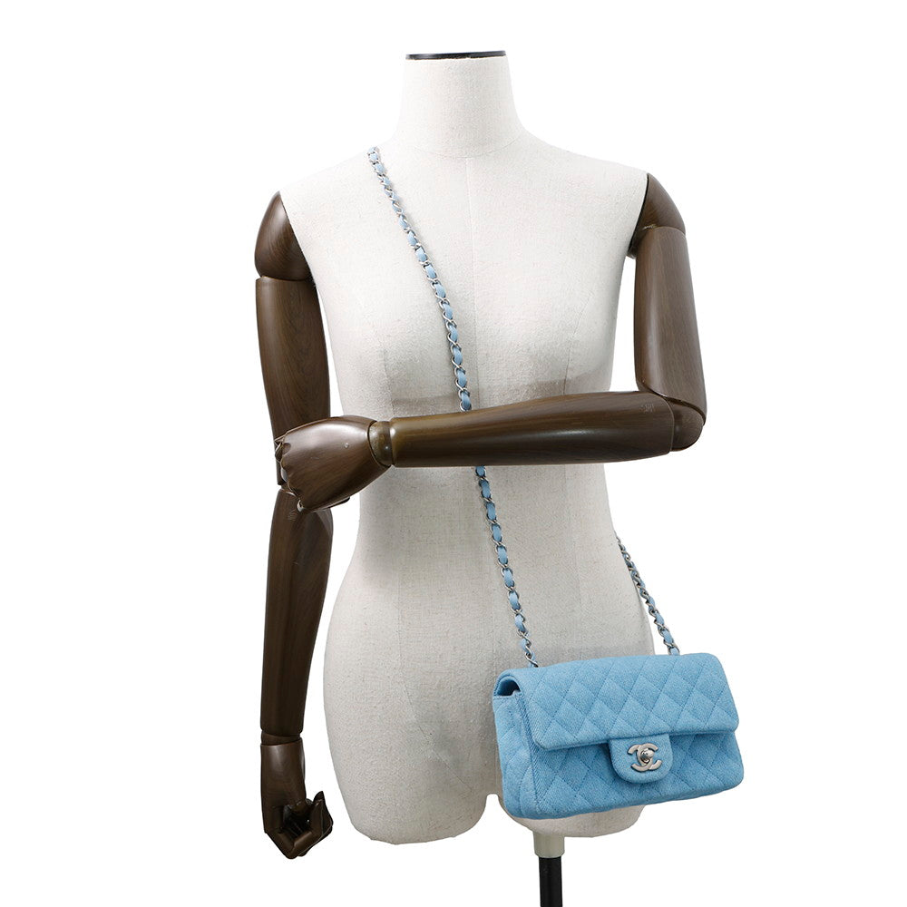 CHANEL Matelasse ChainShoulder Bag BlueA69900 Denim Size Mini