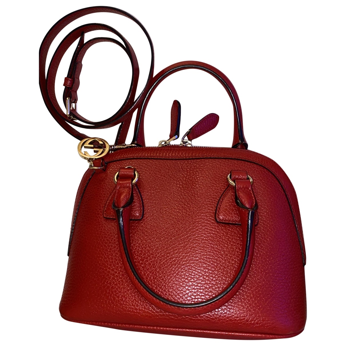 Gucci dÃ´me red leather handbag