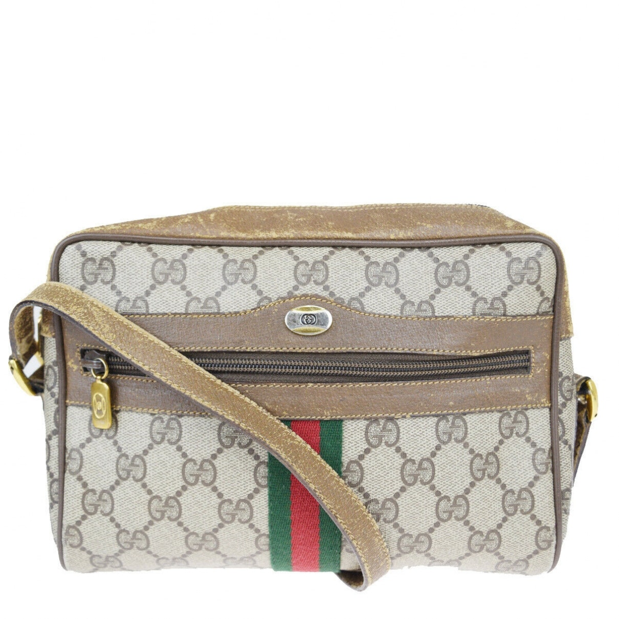 Gucci ophidia brown cloth handbag