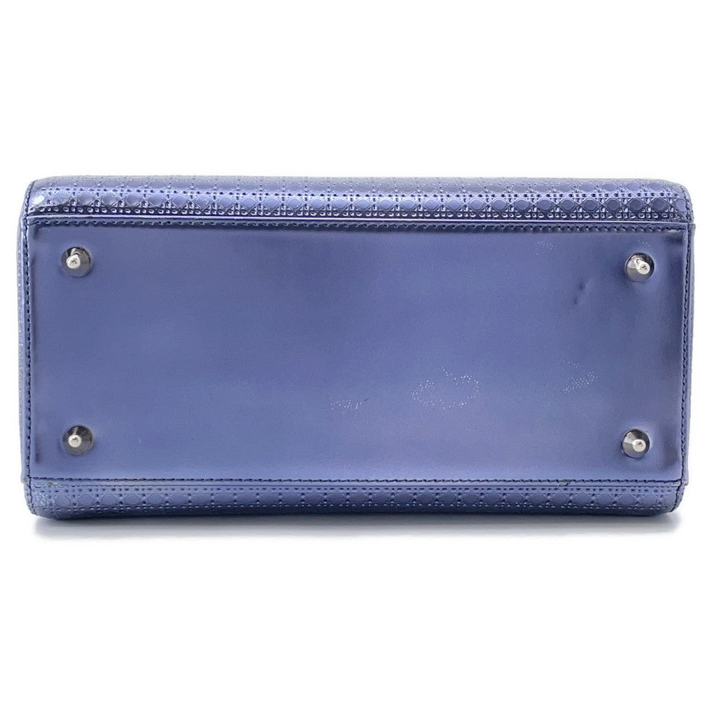 Dior ?Ladies Dior 2WAY Handbag MetalicPurple Leather Size Medium