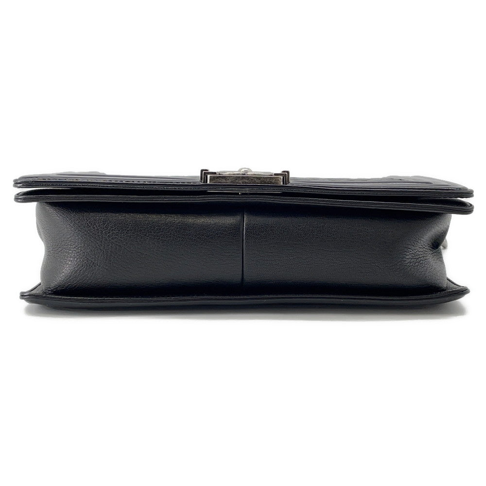 CHANEL Boy Chanel ChainShoulder Bag BlackA92193 Lambskin Patent Leather Size Large