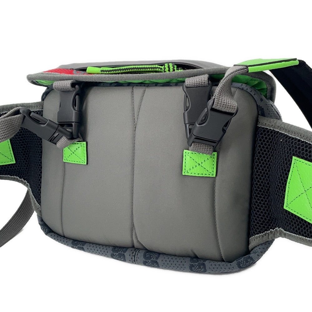 GUCCI GG Backpack Green/Red/Gray752100 Nylon