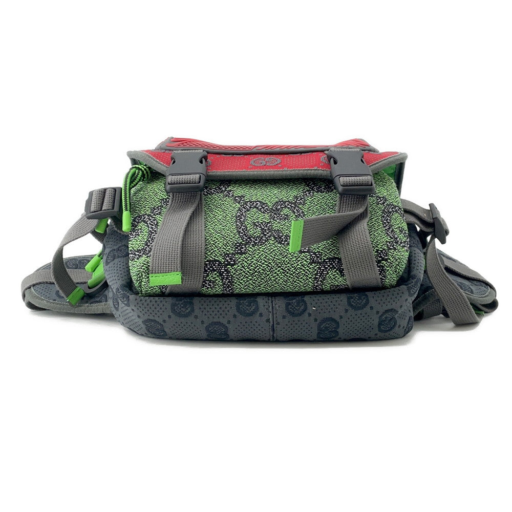 GUCCI GG Backpack Green/Red/Gray752100 Nylon