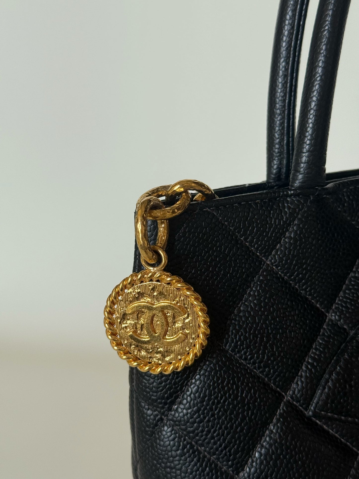 Chanel Medallion Quilted Caviar Tote