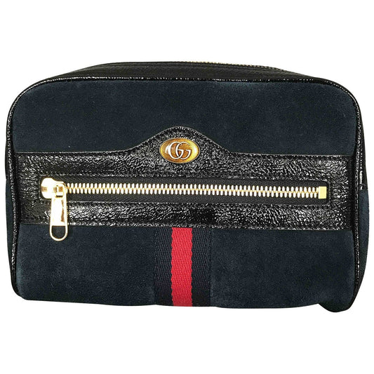 Gucci ophidia blue suede clutch bag