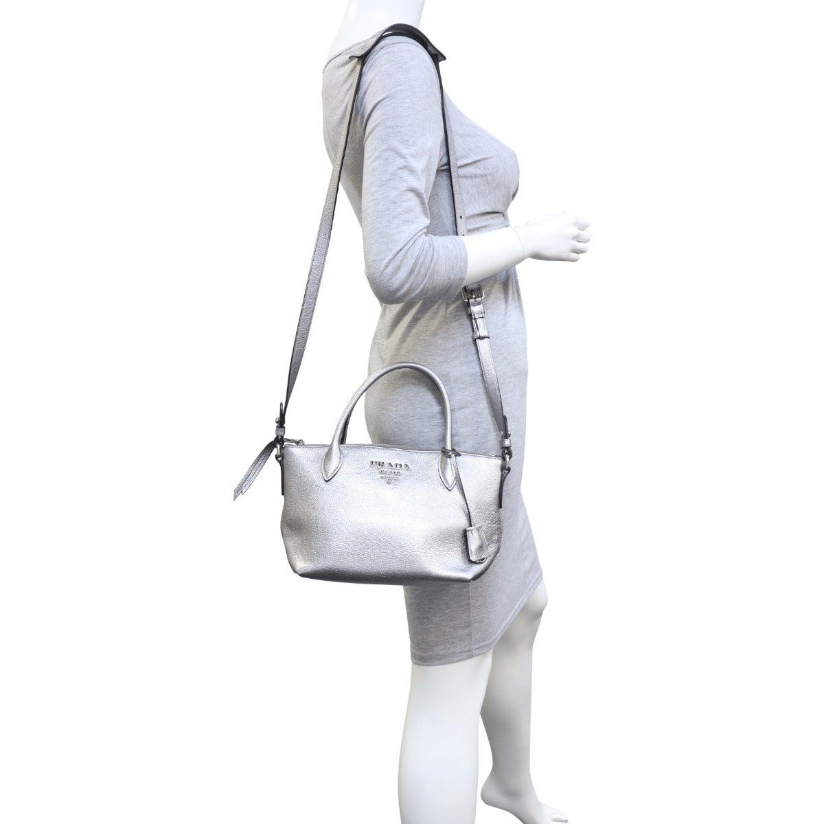 Prada Vitello Daino Small Zip Tote