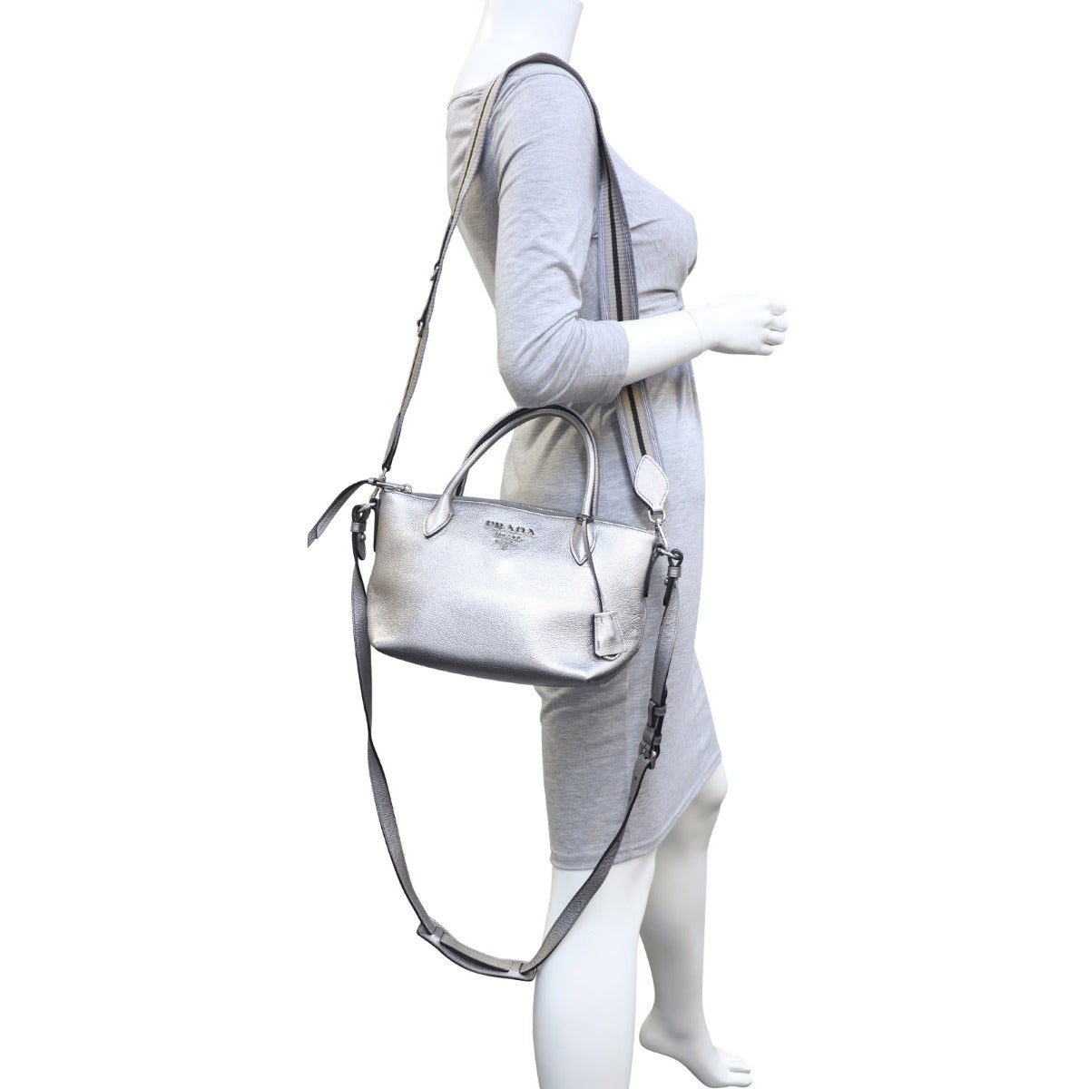 Prada Vitello Daino Small Zip Tote