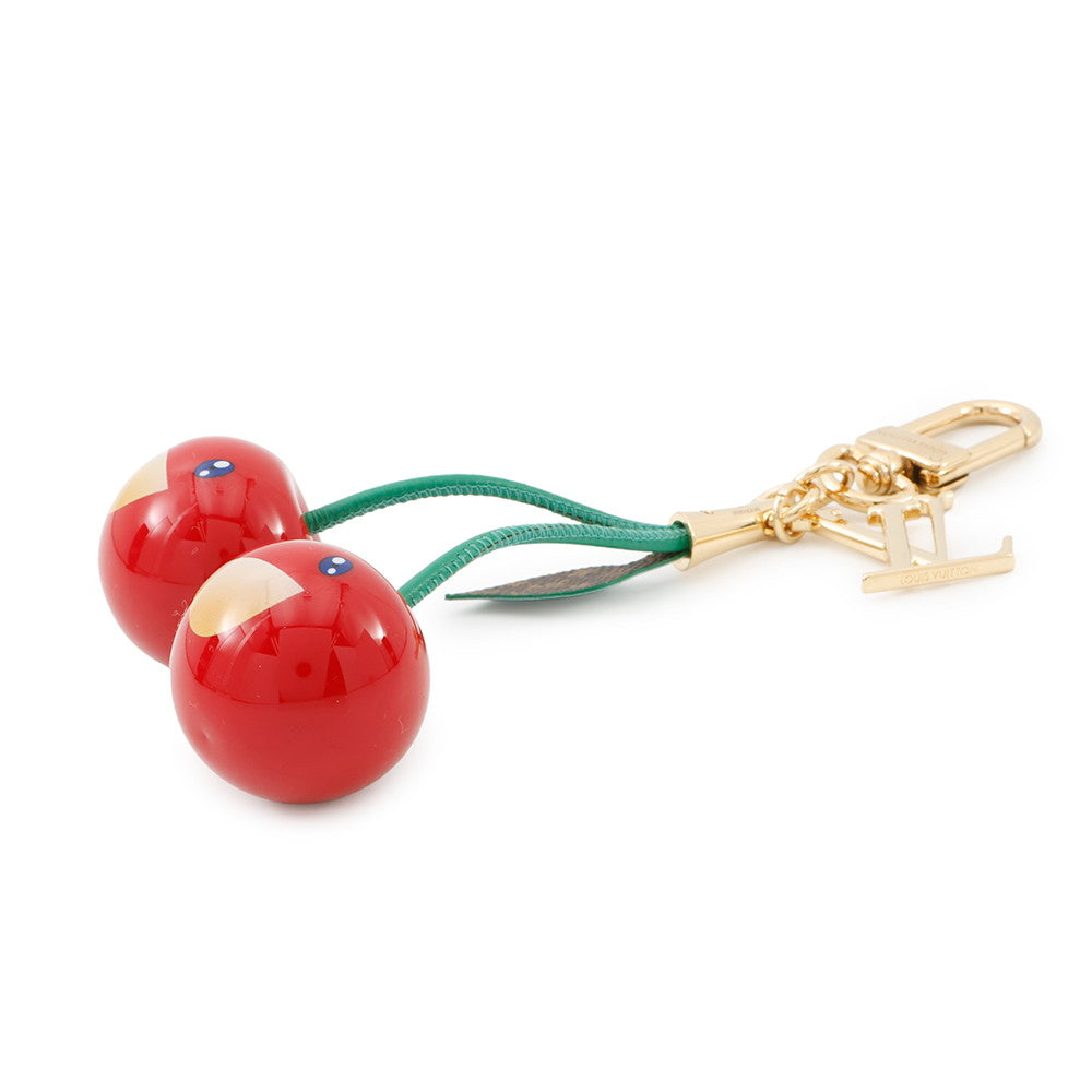 LOUIS VUITTON LV Ã TM Bag Charmã»Cherry Red/GreenM02476 Plexiglass Monogram Leather