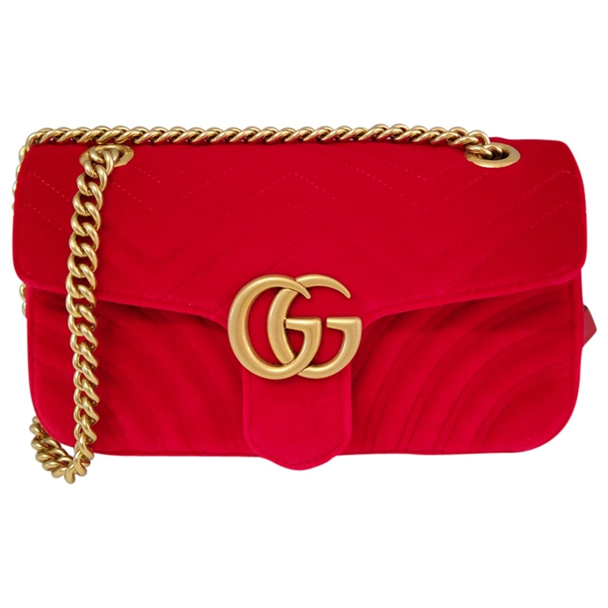 Gucci marmont red velvet handbag