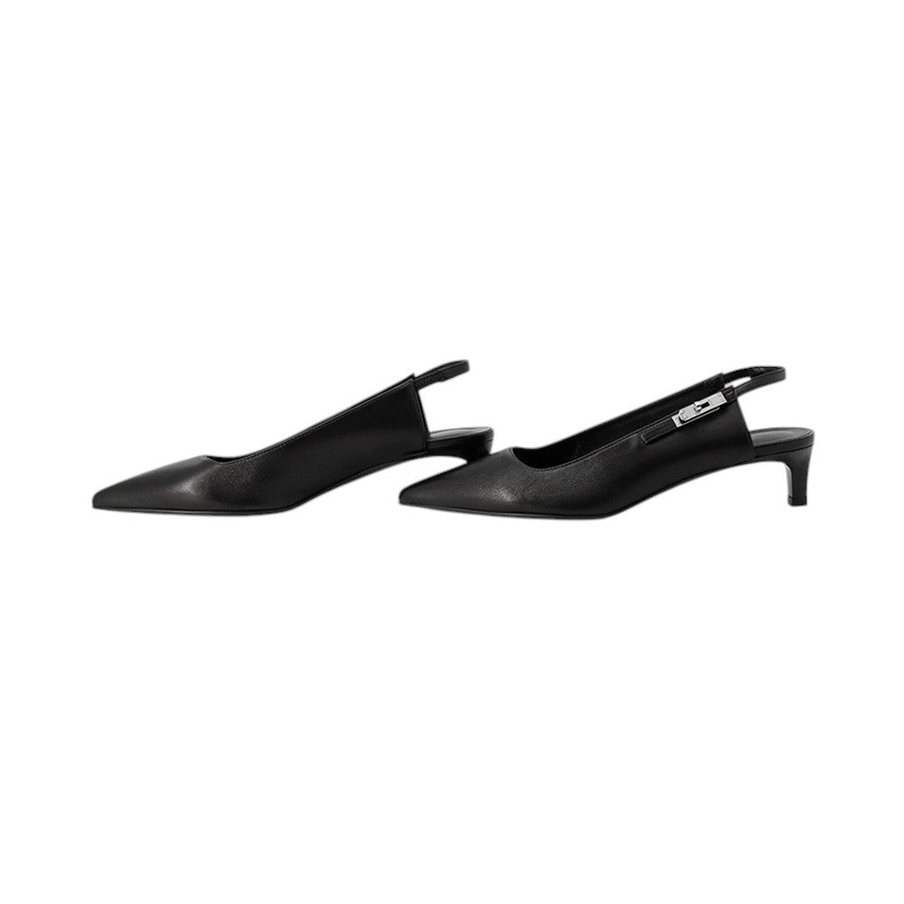 HERMES Pumps Lover Black Leather Size 38